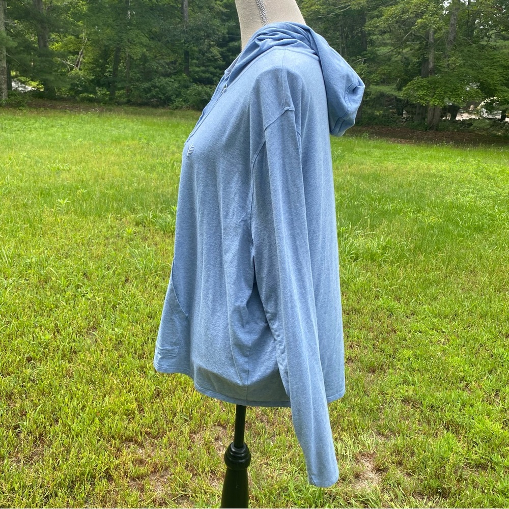 COOLIBAR TOP SEASIDE HOODIE ZIP FRONT POCKETS BLUE UPF 50 PLUS SIZE 3X - Picture 10 of 15